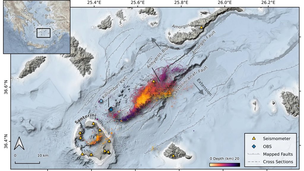 Massive magma surge sparked 28,000 Santorini earthquakes | ScienceDaily