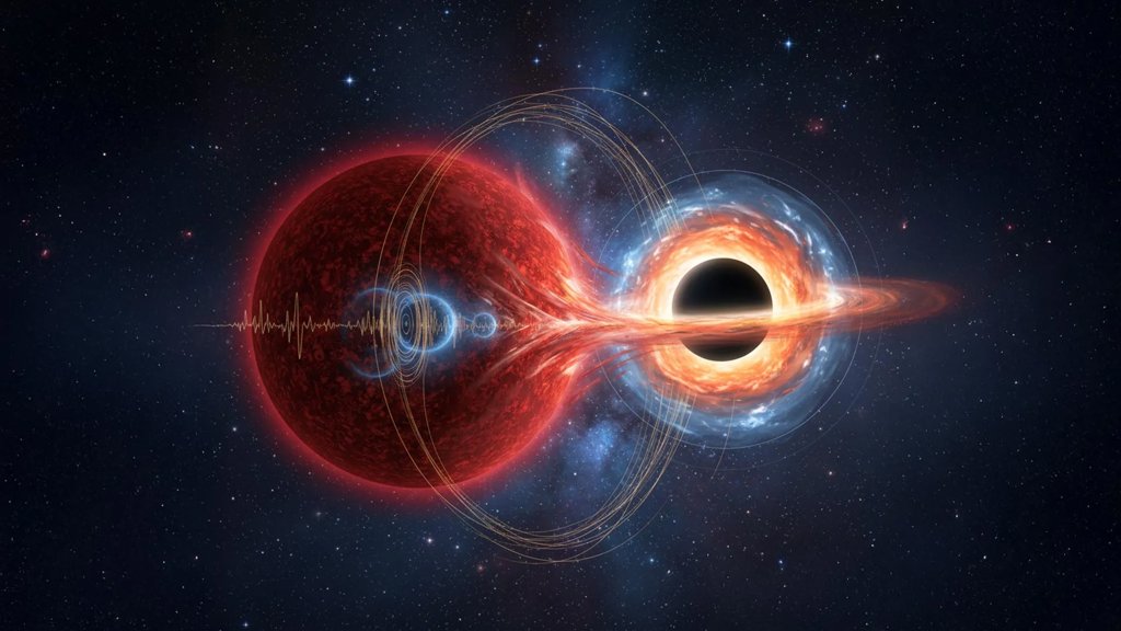 A strange star near a black hole is defying expectations | ScienceDaily