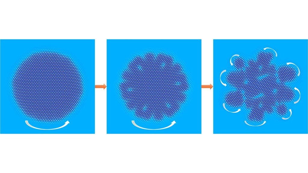 Physicists discover strange spinning crystals that behave like living matter | ScienceDaily