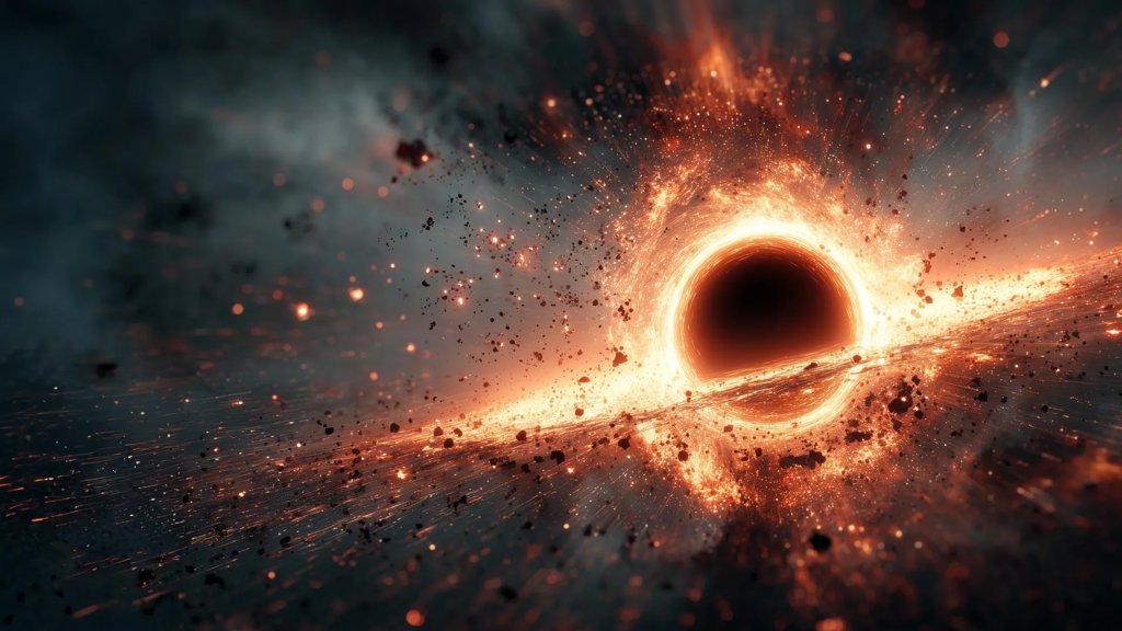 Black hole wakes after 100 million years and erupts like a cosmic volcano | ScienceDaily