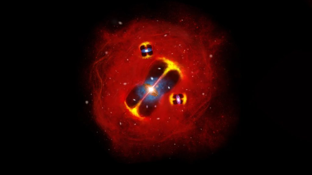Something was pumping enormous energy into a young galaxy cluster | ScienceDaily